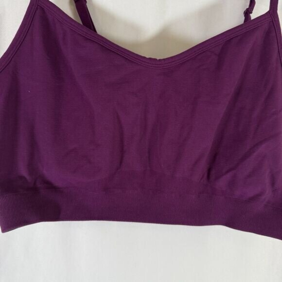 Athleta Sports Bra Women's Medium Purple Spaghetti Strap Racerback Hook Adjustab - Picture 2 of 7